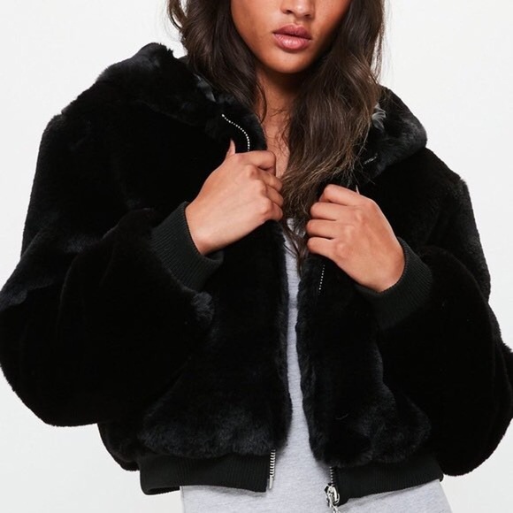 Forever 21 Faux Fur Hooded Jacket - Picture 1 of 4